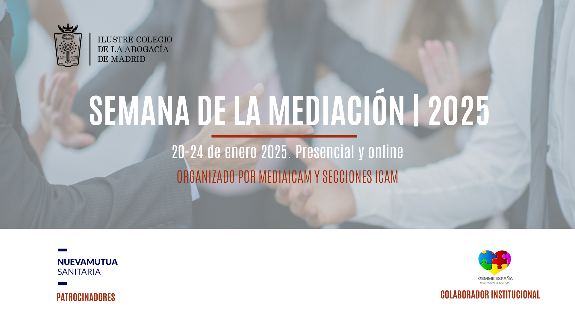 El ICAM celebra los días 20-24 de enero su Semana de la Mediación, coincidiendo con el Día Europeo de la Mediación 